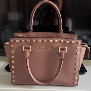 Michael Kors Rose Studded Satchel